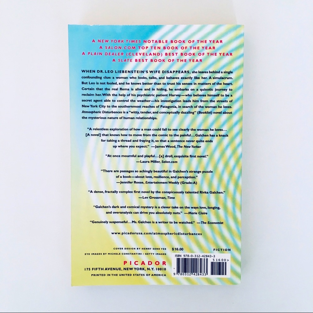 🆕 Atmospheric Disturbances by Rivka Galchen (Paperback) - Picture 2 of 2